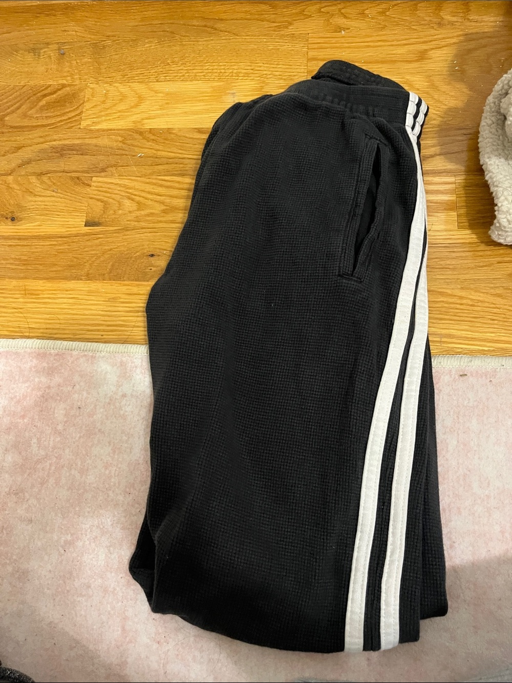 Brandy Melville Black Track Pants with White Side Stripes